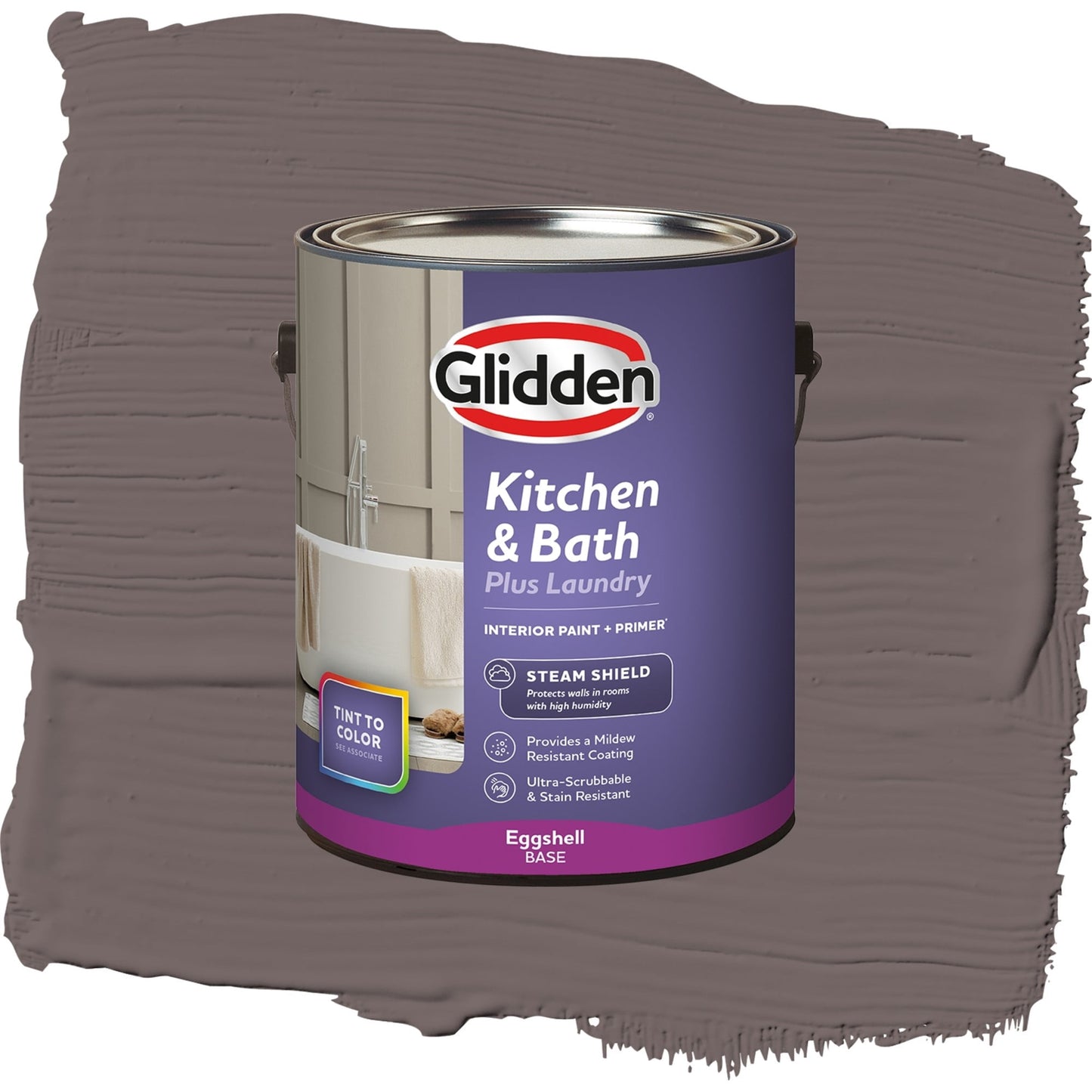 Glidden Glidden Kitchen Bath and Laundry Eagle Eye / Gray, Eggshell Interior Paint with Primer, 1 Gallon