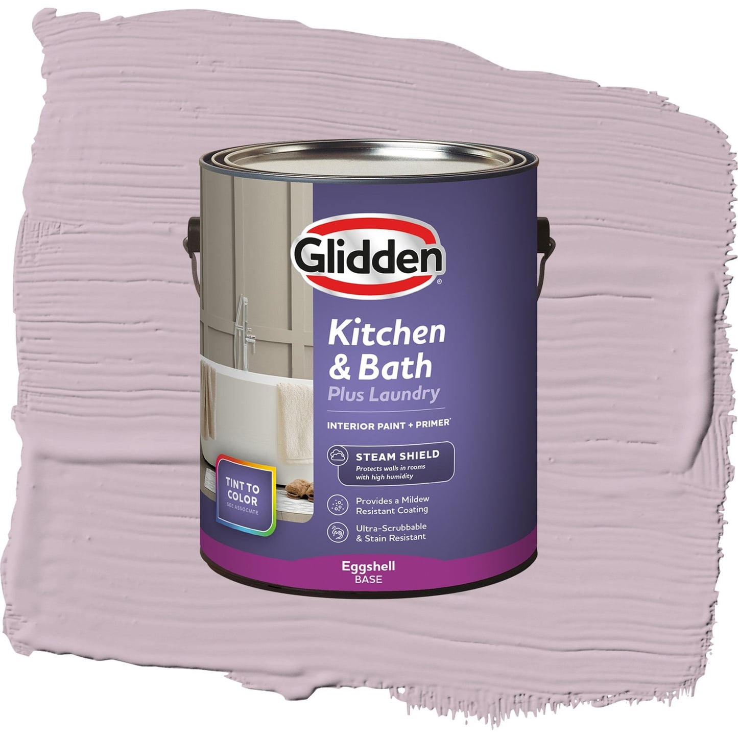Glidden Glidden Kitchen Bath and Laundry High Society / Purple, Eggshell Interior Paint with Primer, 1 Gallon