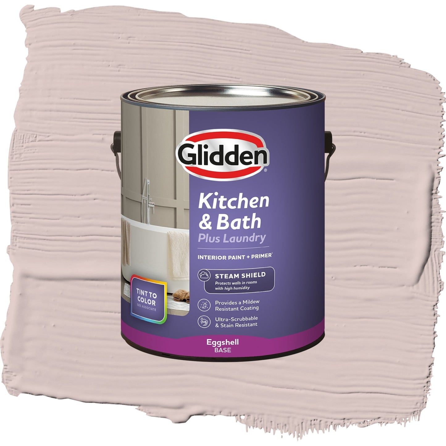 Glidden Glidden Kitchen Bath and Laundry Just Gorgeous / Pink, Eggshell Interior Paint with Primer, 1 Gallon