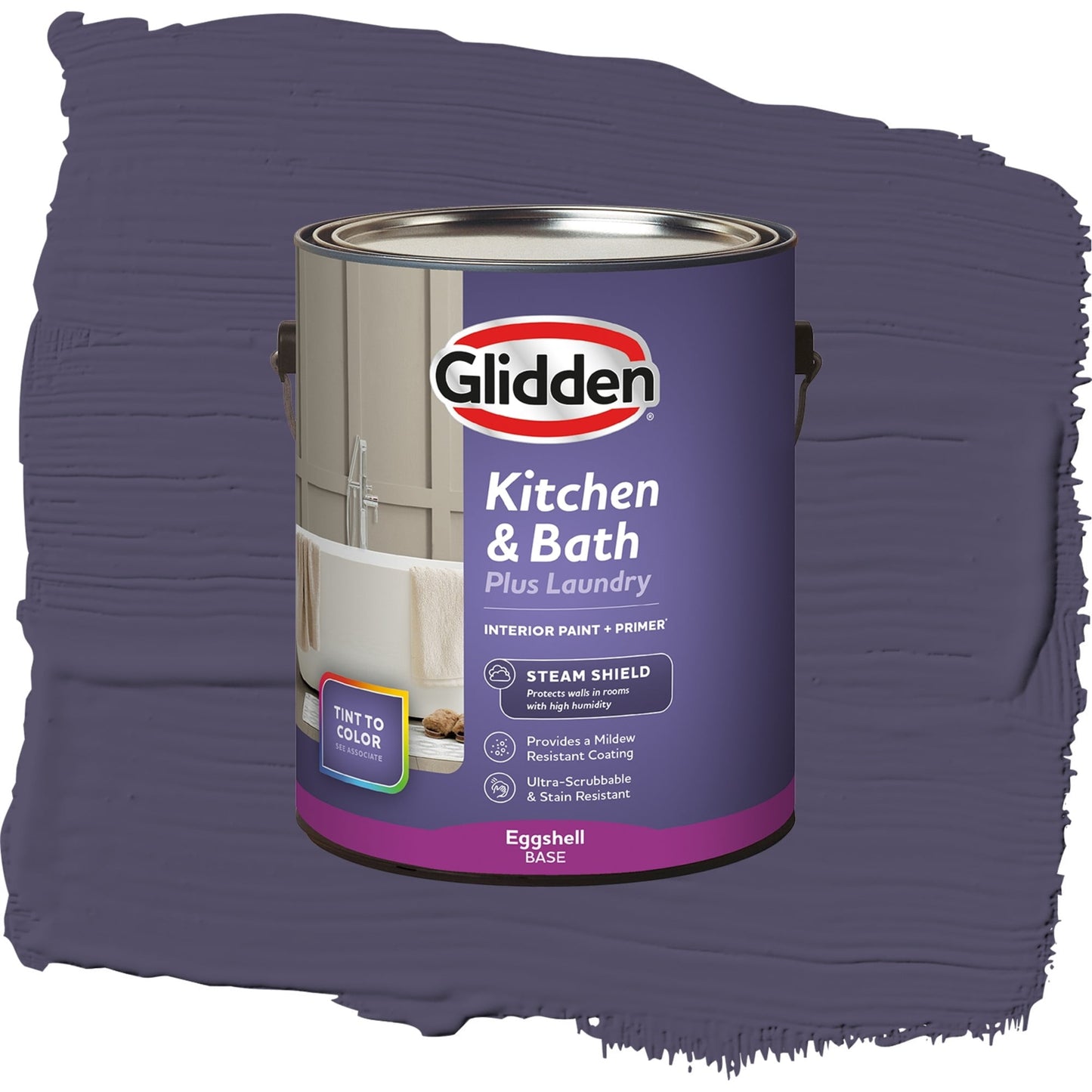 Glidden Glidden Kitchen Bath and Laundry Magic Spell / Purple, Eggshell Interior Paint with Primer, 1 Gallon