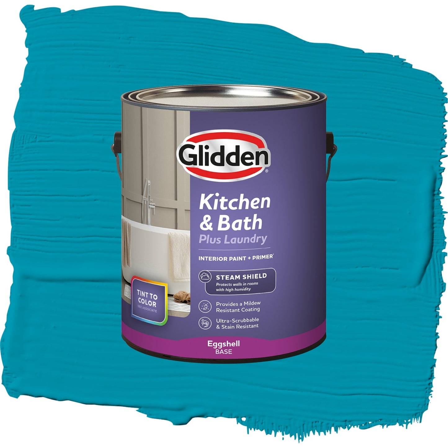 Glidden Glidden Kitchen Bath and Laundry Mediterranean Blue / Blue, Eggshell Interior Paint with Primer, 1 Gallon