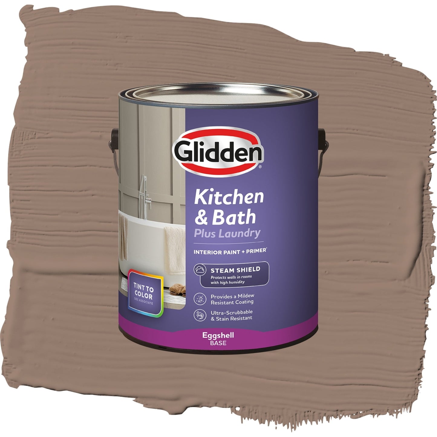 Glidden Glidden Kitchen Bath and Laundry Peppered Pecan / Brown, Eggshell Interior Paint with Primer, 1 Gallon