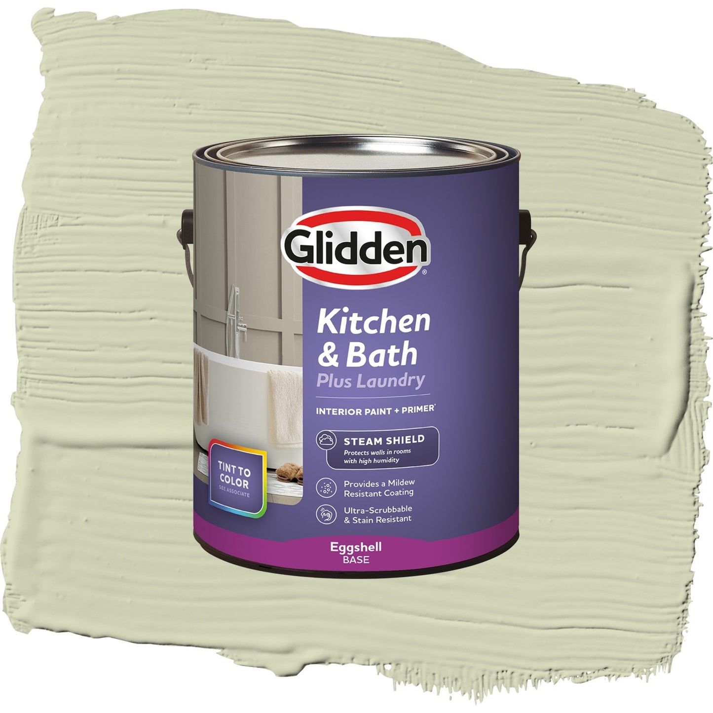 Glidden Glidden Kitchen Bath and Laundry Pickling Spice / Green, Eggshell Interior Paint with Primer, 1 Gallon