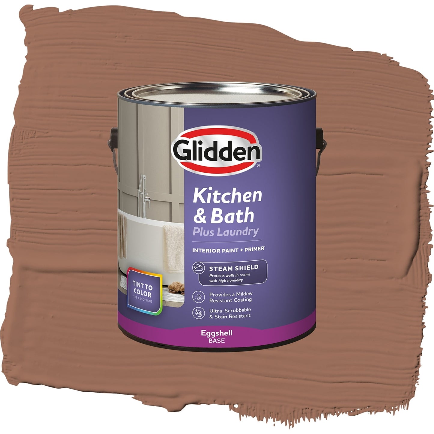 Glidden Glidden Kitchen Bath and Laundry Prairie Fire / Brown, Eggshell Interior Paint with Primer, 1 Gallon
