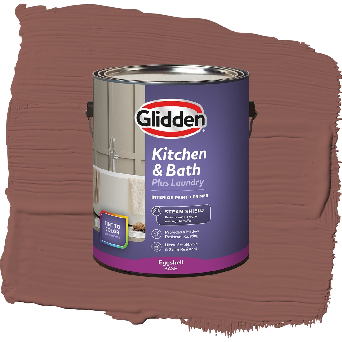Glidden Glidden Kitchen Bath and Laundry Raspberry Truffle / Red, Eggshell Interior Paint with Primer, 1 Gallon