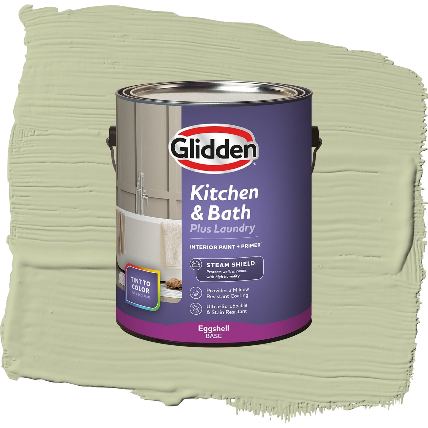 Glidden Glidden Kitchen Bath and Laundry Sage Splendor / Green, Eggshell Interior Paint with Primer, 1 Gallon