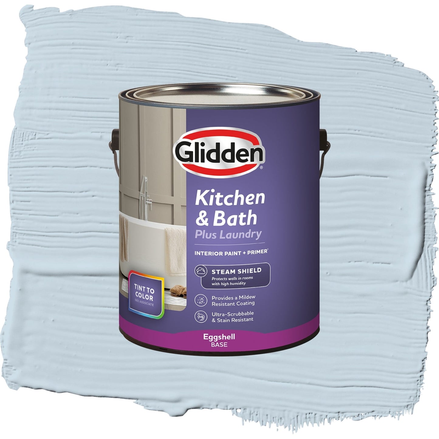 Glidden Glidden Kitchen Bath and Laundry Sentimental Lady / Blue, Eggshell Interior Paint with Primer, 1 Gallon