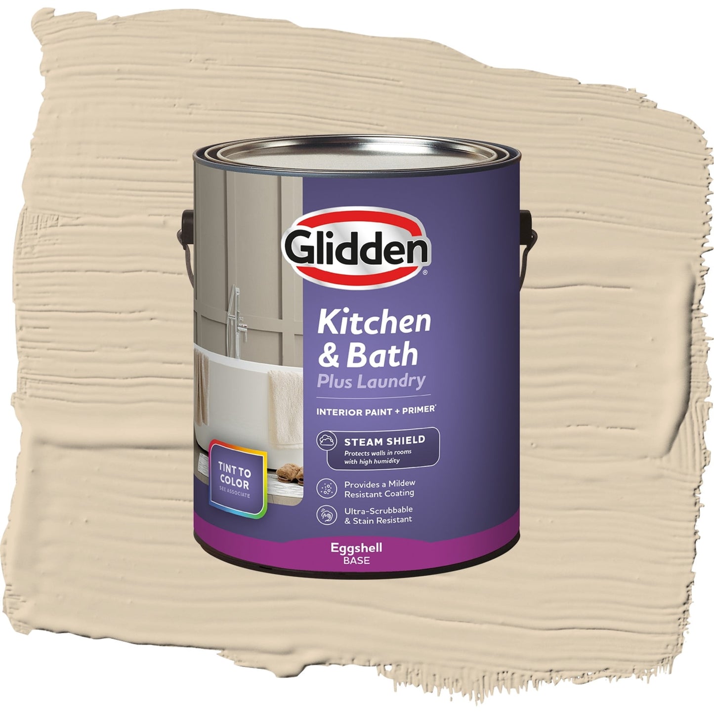 Glidden Glidden Kitchen Bath and Laundry Seriously Sand / Beige, Eggshell Interior Paint with Primer, 1 Gallon