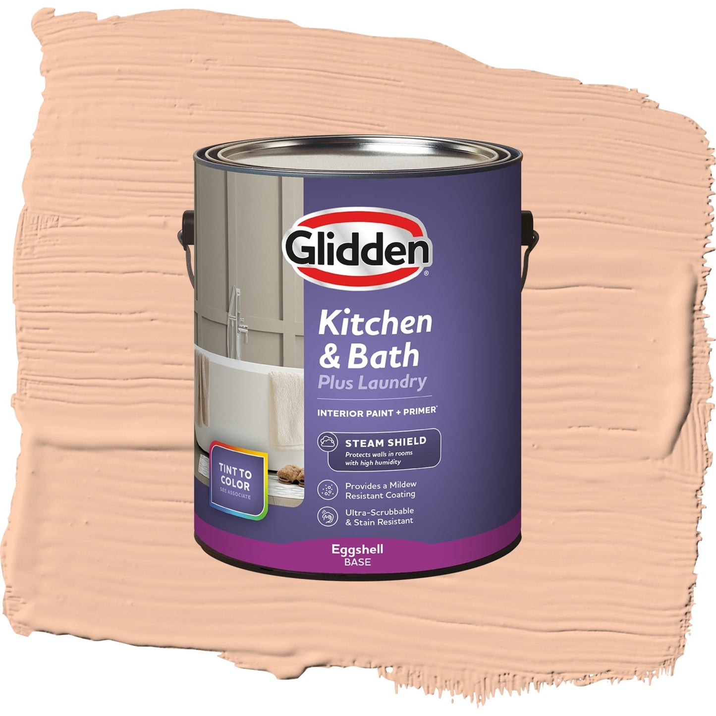 Glidden Glidden Kitchen Bath and Laundry Siesta / Orange, Eggshell Interior Paint with Primer, 1 Gallon