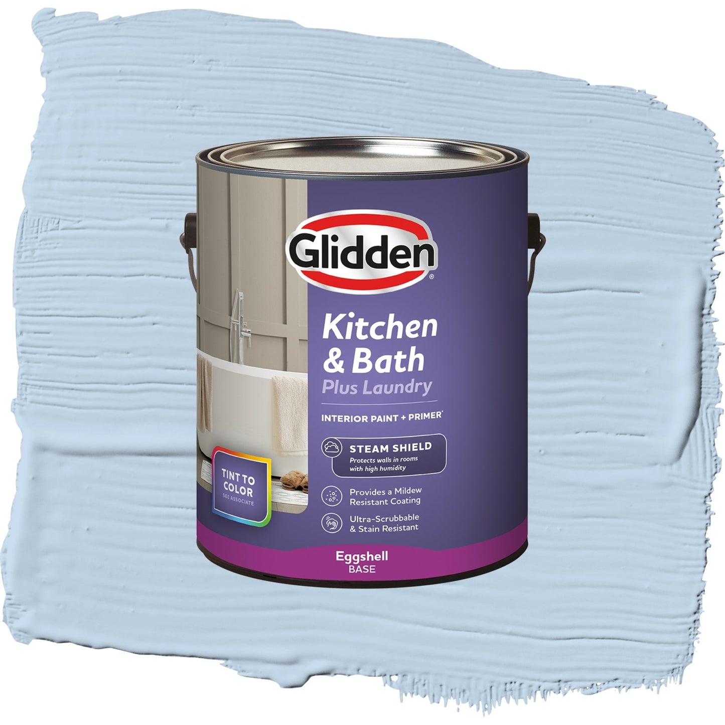 Glidden Glidden Kitchen Bath and Laundry Sleep Baby Sleep / Blue, Eggshell Interior Paint with Primer, 1 Gallon