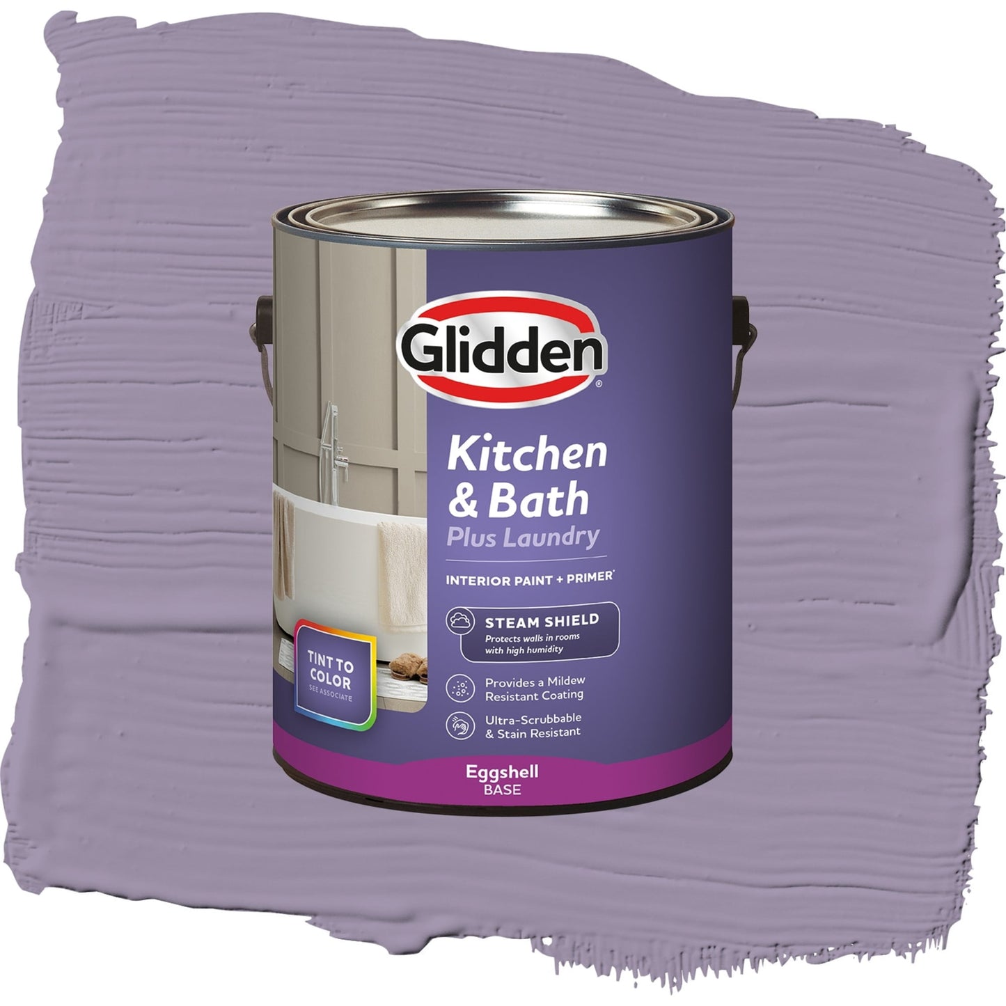 Glidden Glidden Kitchen Bath and Laundry Smoky Grape / Purple, Eggshell Interior Paint with Primer, 1 Gallon