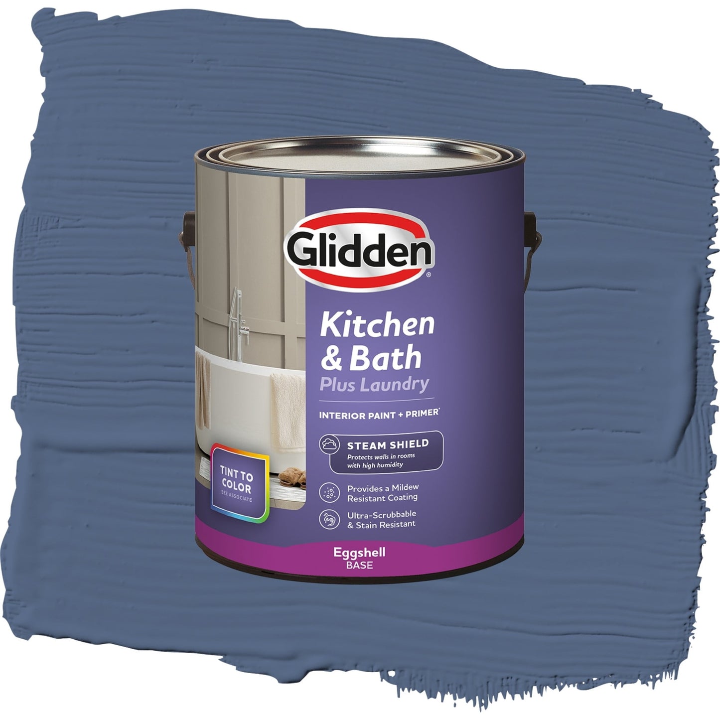 Glidden Glidden Kitchen Bath and Laundry Stained Glass / Blue, Eggshell Interior Paint with Primer, 1 Gallon