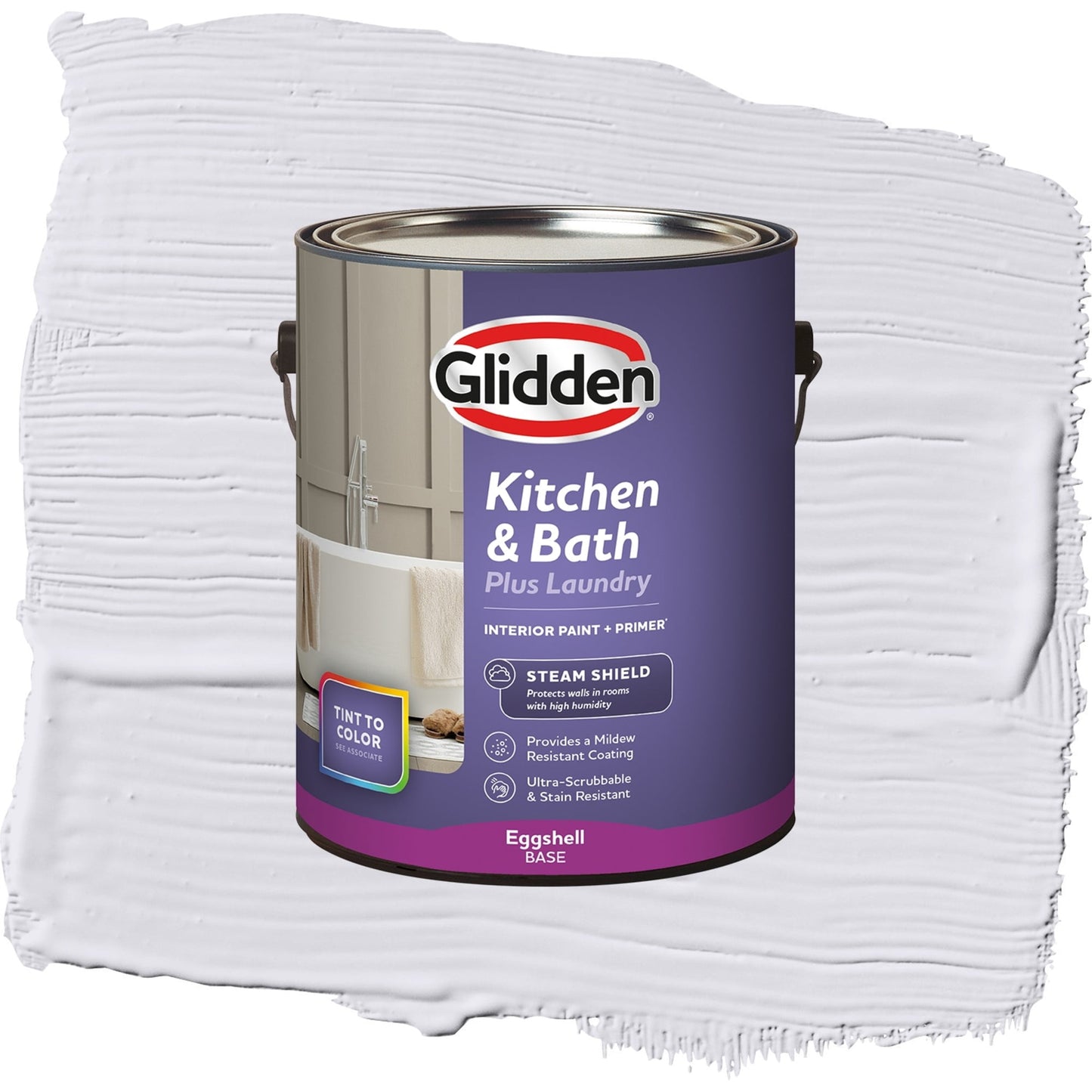 Glidden Glidden Kitchen Bath and Laundry Violet Echo / Purple, Eggshell Interior Paint with Primer, 1 Gallon