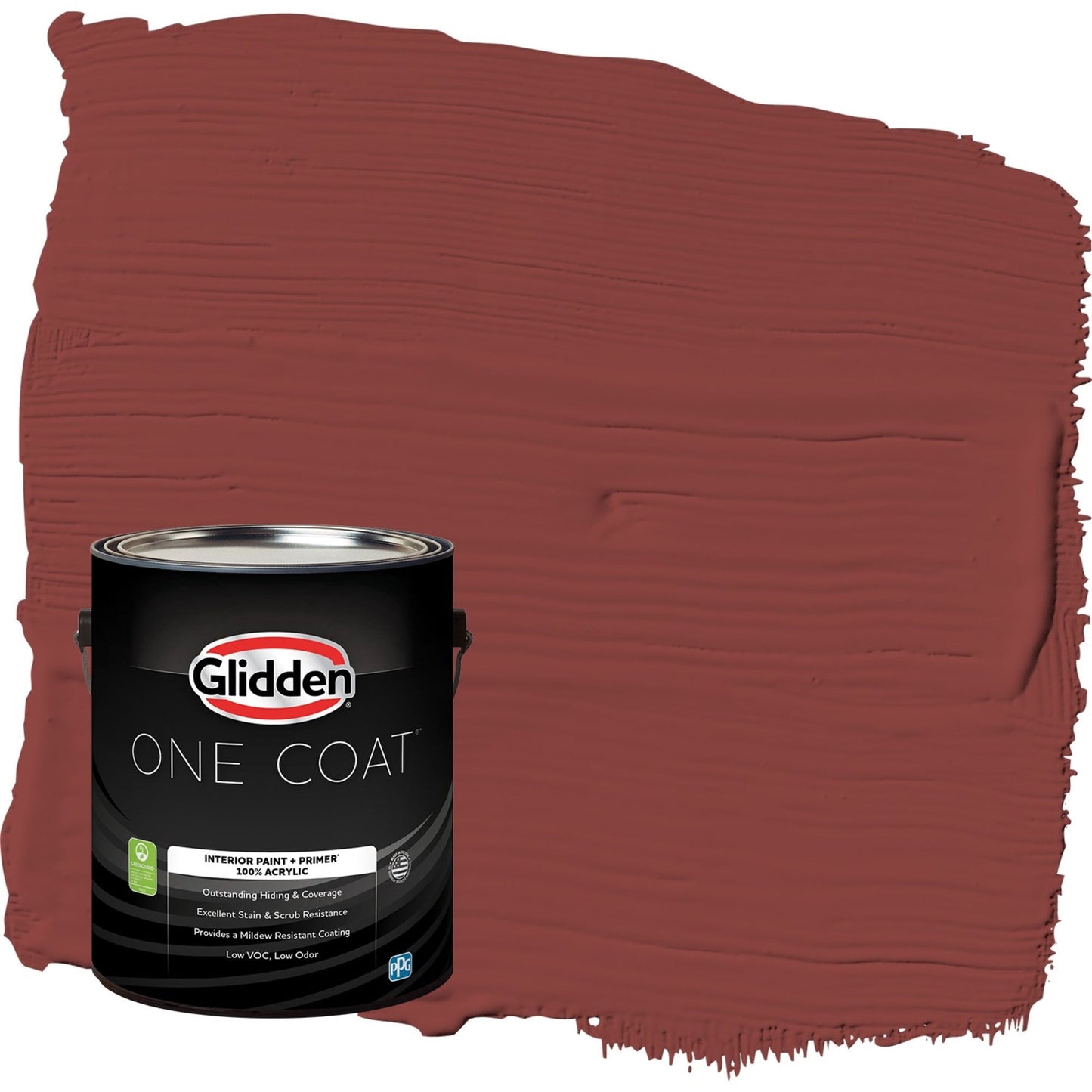 Glidden One Coat Brick Dust / Red Semi-Gloss Interior Paint with Primer, 1 Gallon