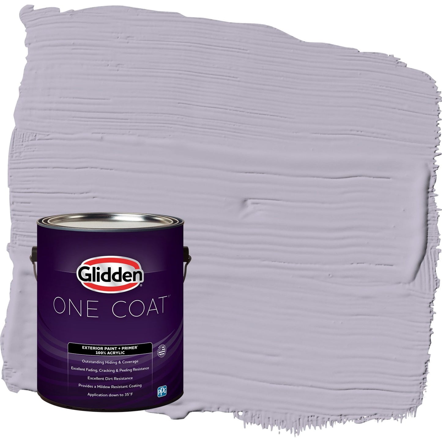 Glidden One Coat Cloudberry / Purple Semi-Gloss Exterior Paint with Primer, 1 Gallon