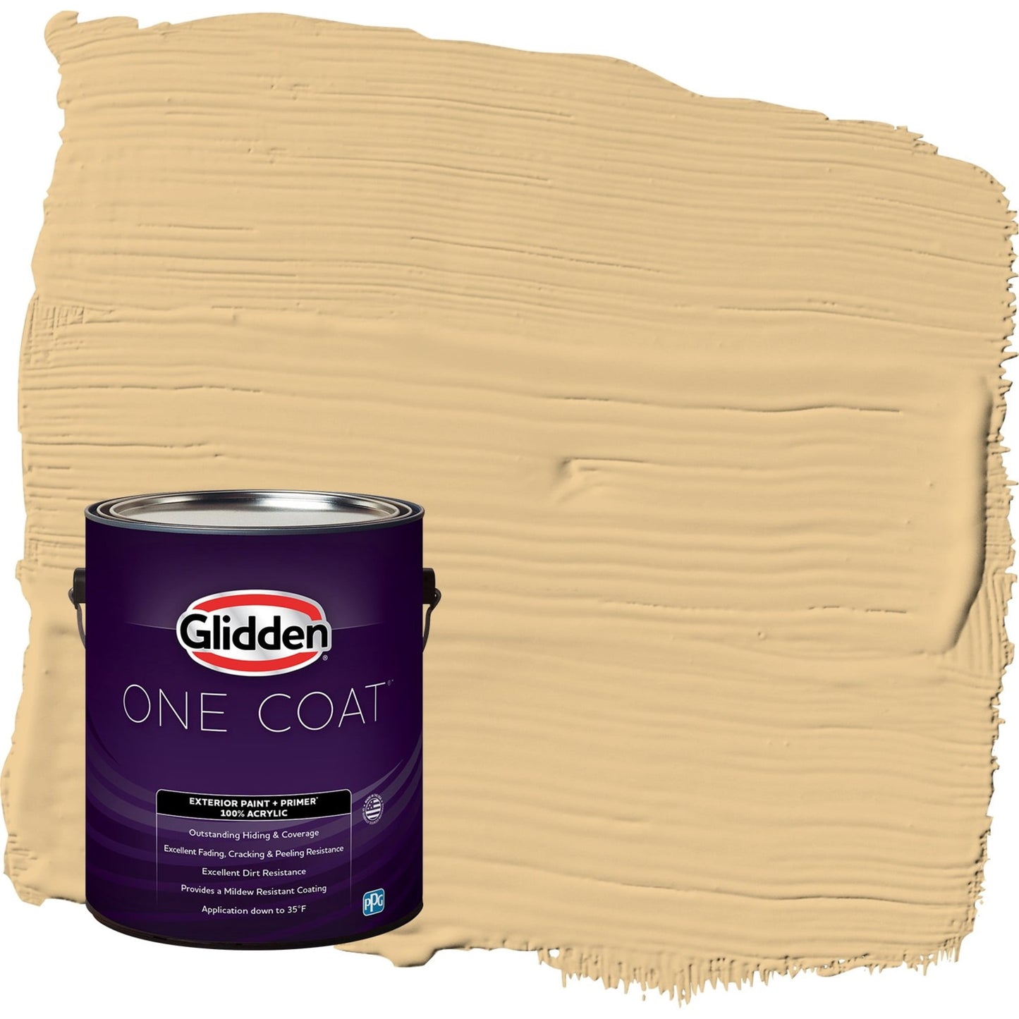 Glidden One Coat Halo / Yellow Semi-Gloss Exterior Paint with Primer, 1 Gallon