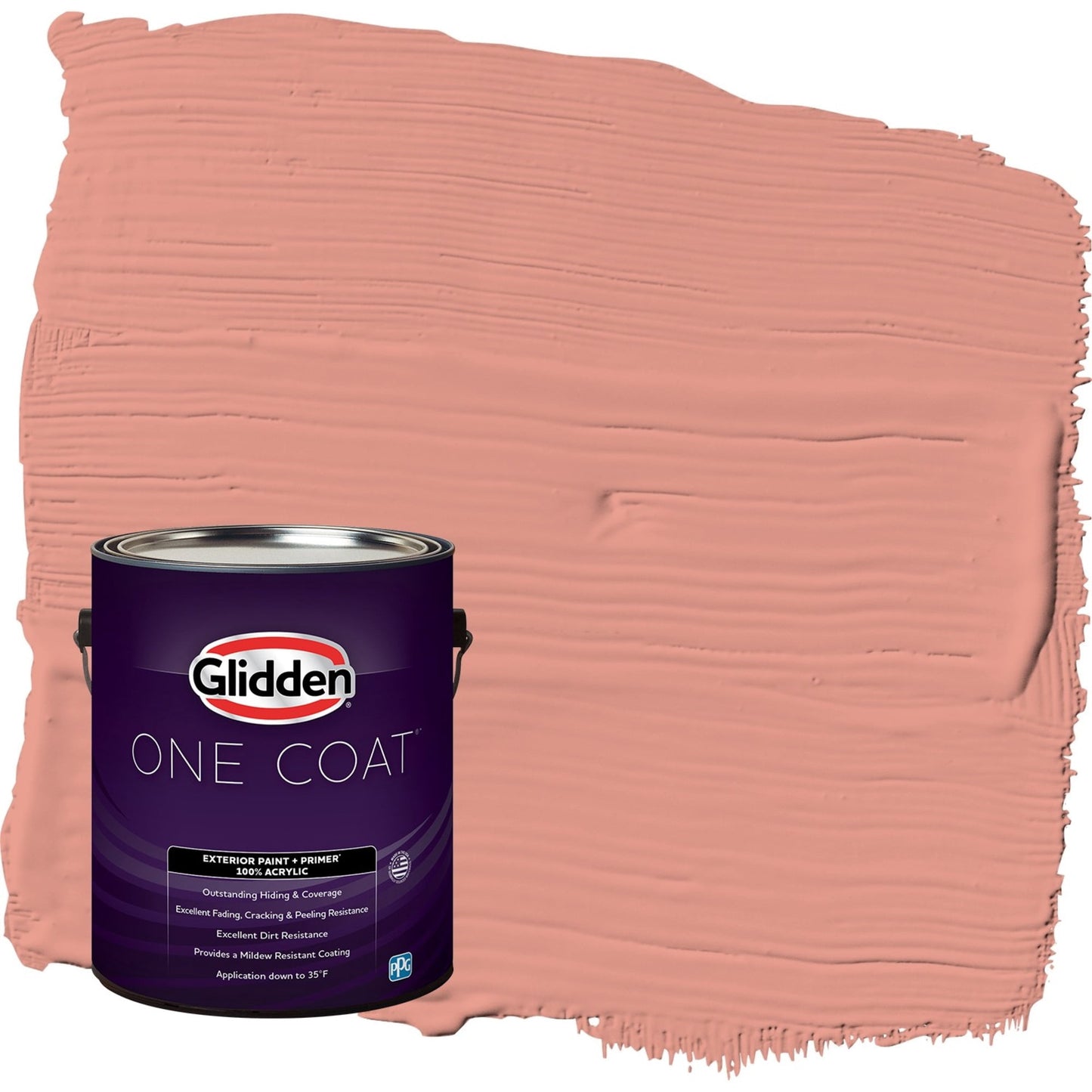 Glidden One Coat Holland Tile / Red Semi-Gloss Exterior Paint with Primer, 1 Gallon
