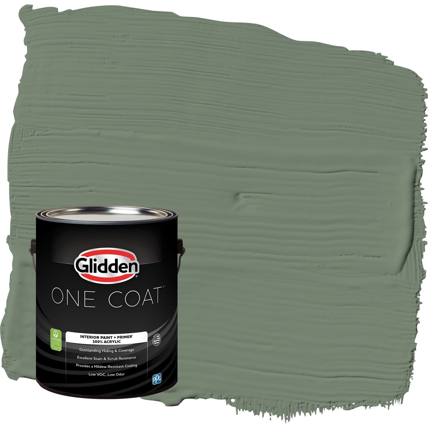 Glidden One Coat Lottery Winnings / Green Semi-Gloss Interior Paint with Primer, 1 Gallon