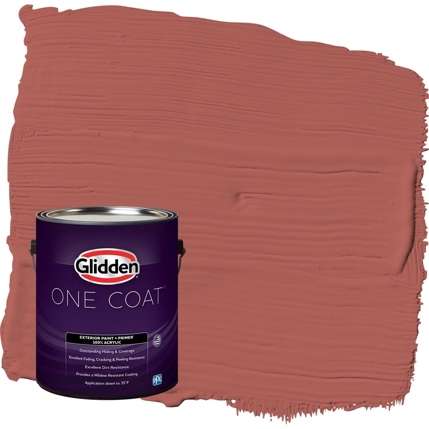 Glidden One Coat Pizza Pie / Red Semi-Gloss Exterior Paint with Primer, 1 Gallon