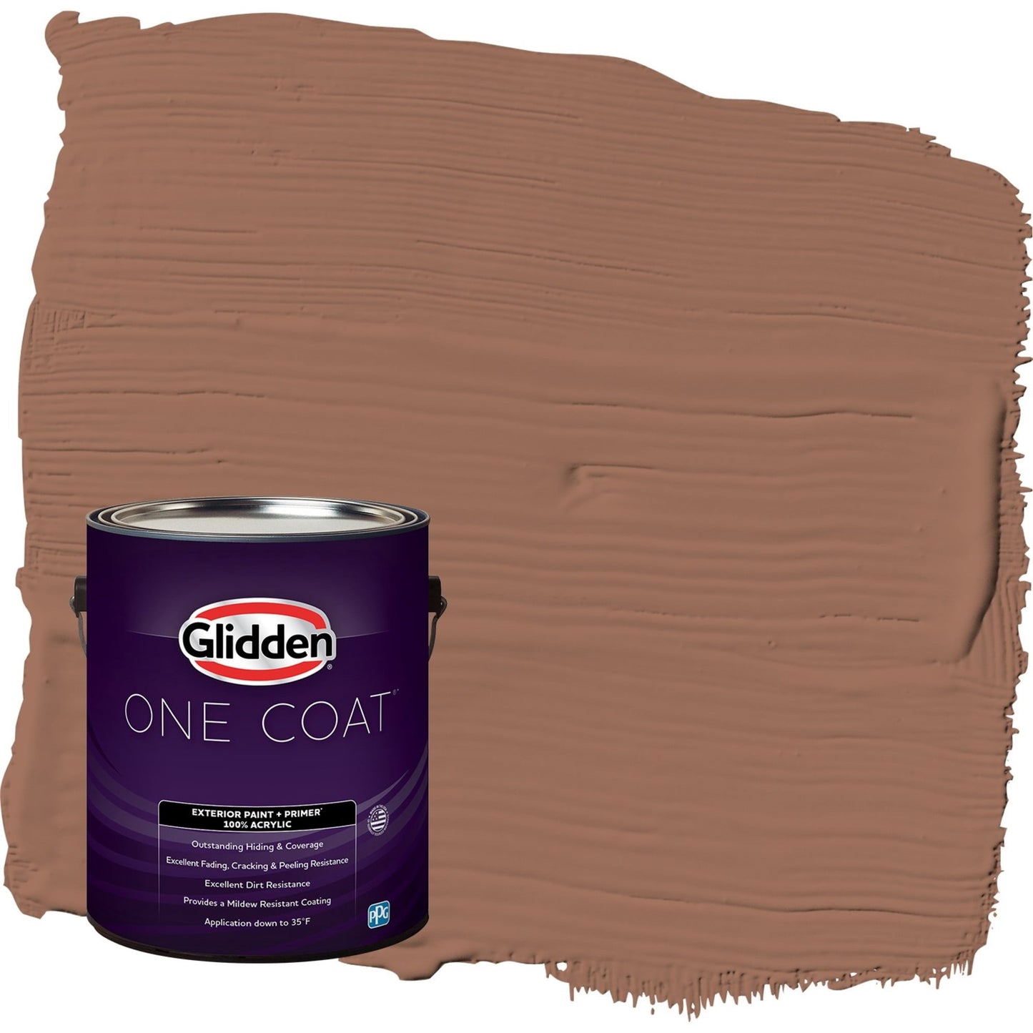Glidden One Coat Prairie Fire / Beige Semi-Gloss Exterior Paint with Primer, 1 Gallon