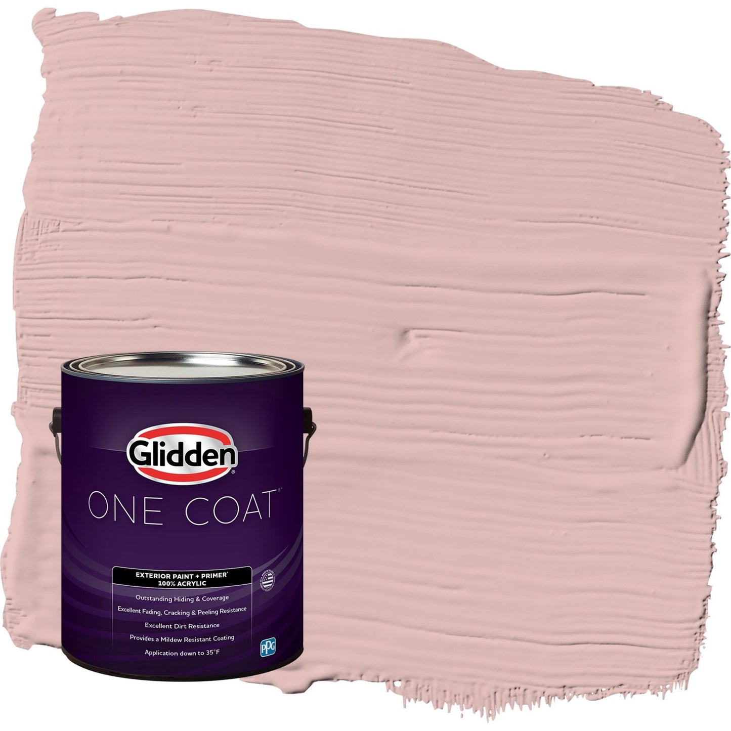 Glidden One Coat Rose Hip / Pink Semi-Gloss Exterior Paint with Primer, 1 Gallon