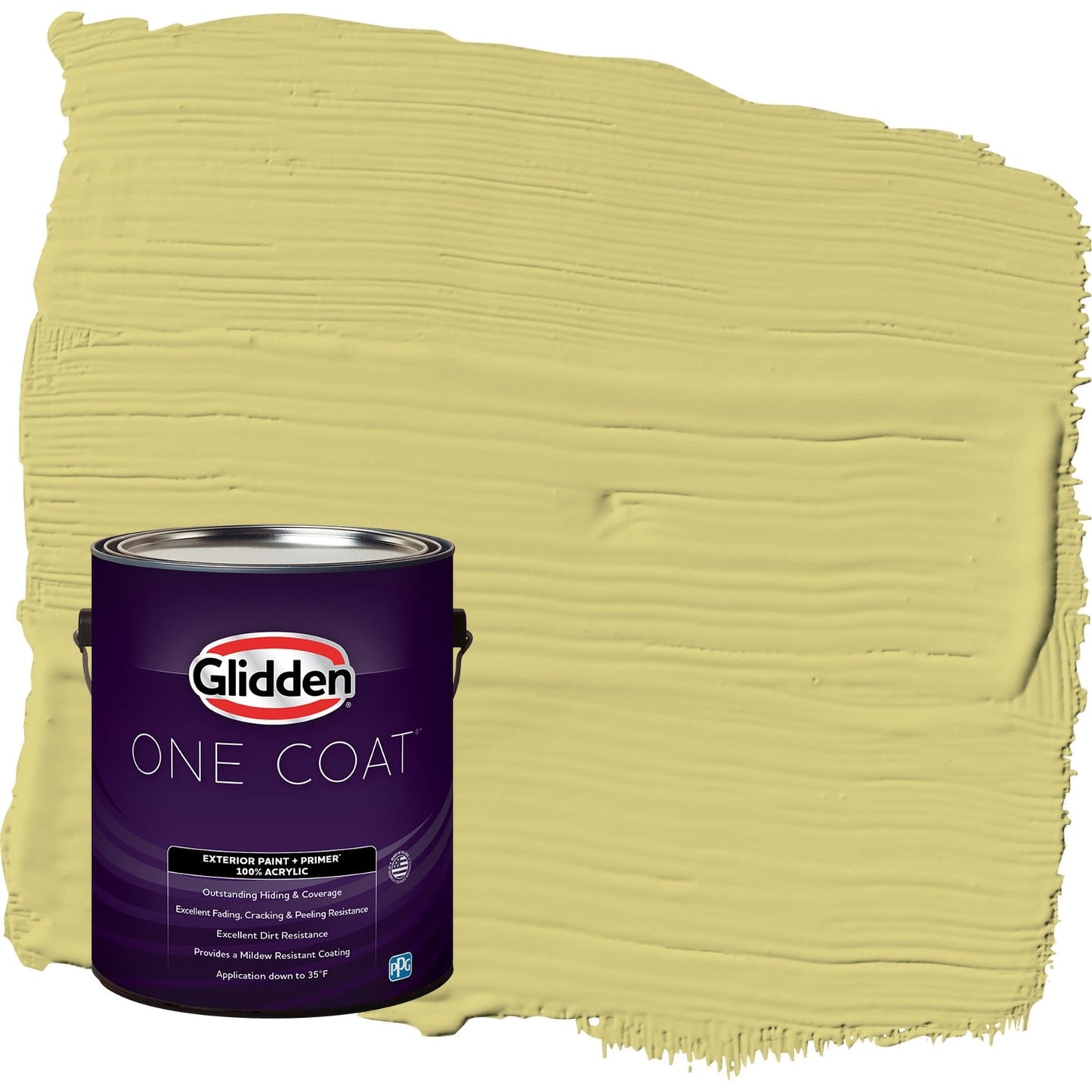Glidden One Coat Serene Scene / Green Semi-Gloss Exterior Paint with Primer, 1 Gallon