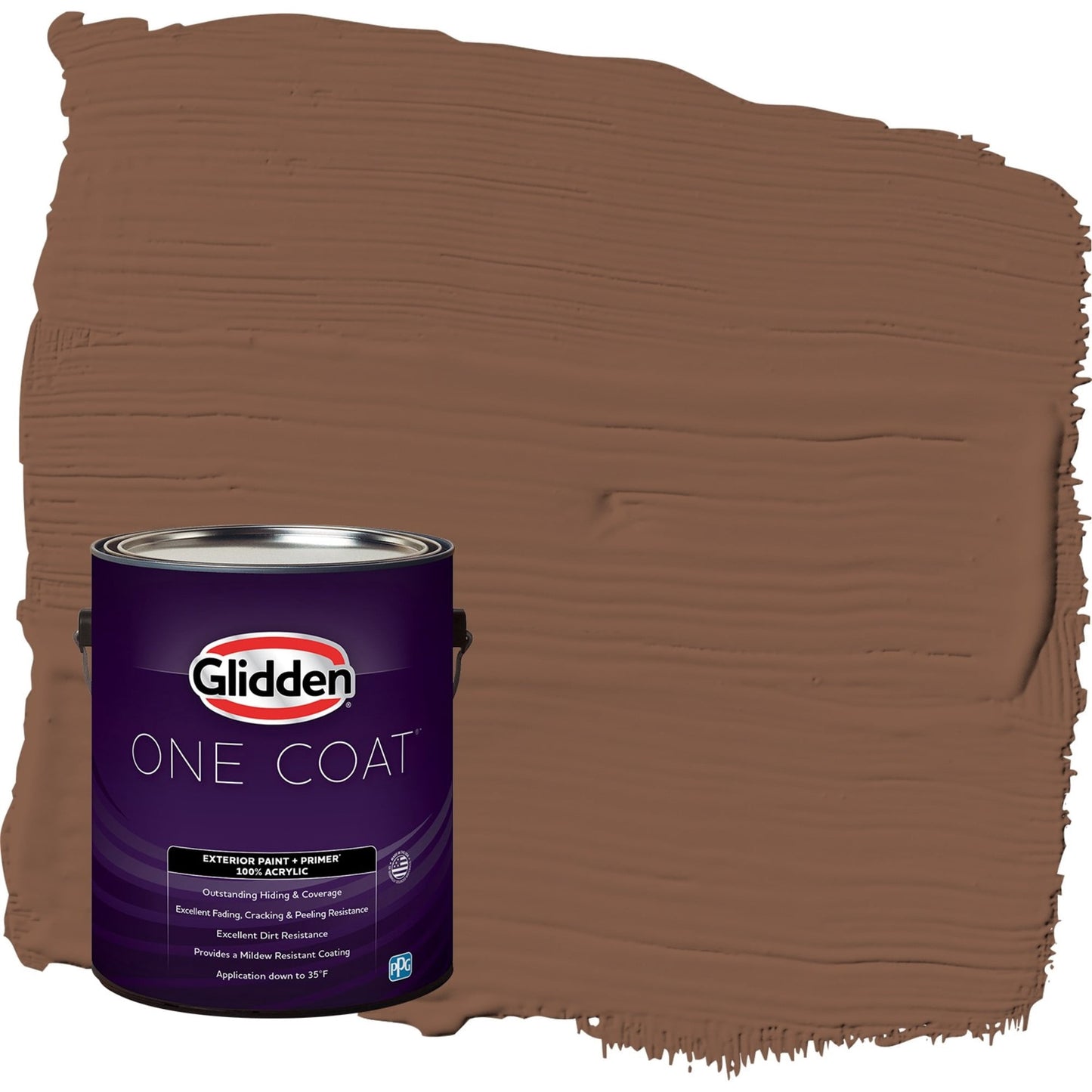 Glidden One Coat Spiced Cinnamon / Beige Semi-Gloss Exterior Paint with Primer, 1 Gallon