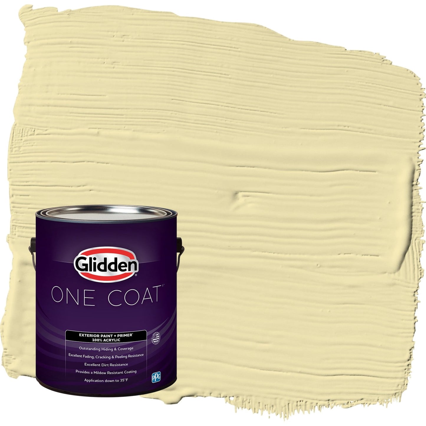 Glidden One Coat Star Bright / Green Semi-Gloss Exterior Paint with Primer, 1 Gallon