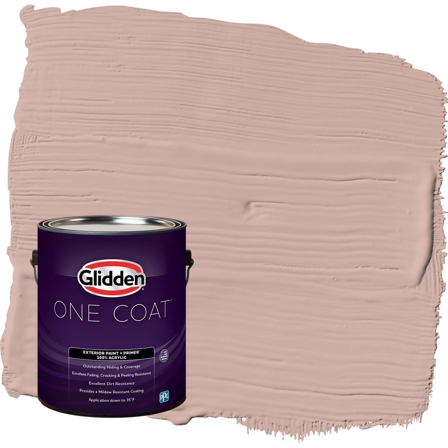 Glidden One Coat Velveteen Crush / Pink Semi-Gloss Exterior Paint with Primer, 1 Gallon