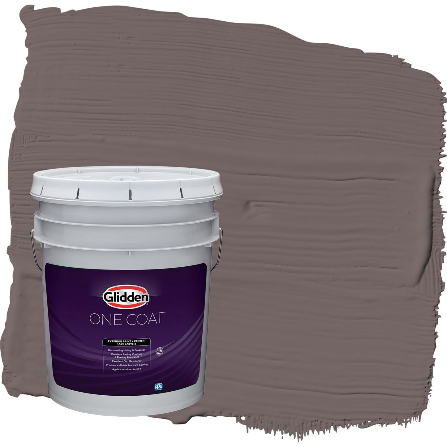 Glidden One Coat Eagle Eye / Brown Semi-Gloss Exterior Paint with Primer, 5 Gallon