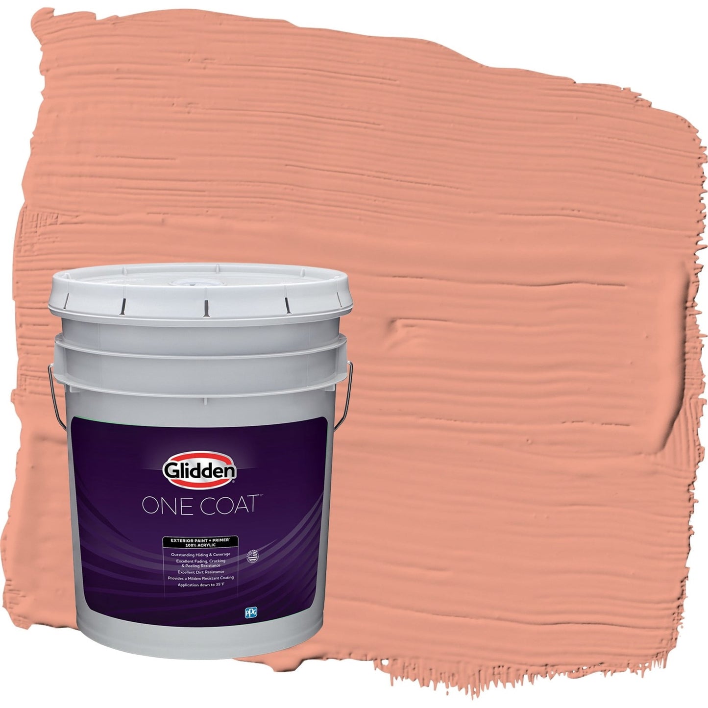 Glidden One Coat Opal Fire / Orange Semi-Gloss Exterior Paint with Primer, 5 Gallon