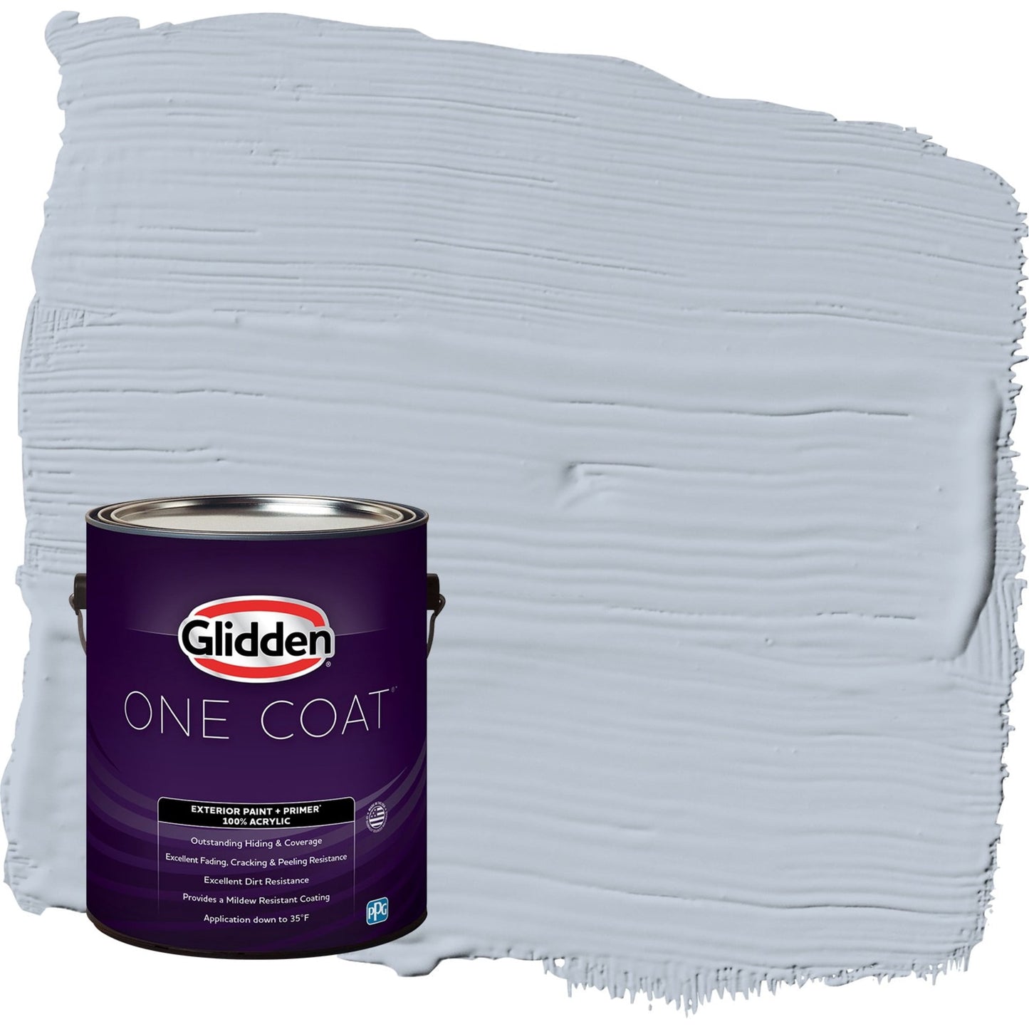 Glidden One Coat Blue Dolphin / Blue Flat Exterior Paint with Primer, 1 Gallon