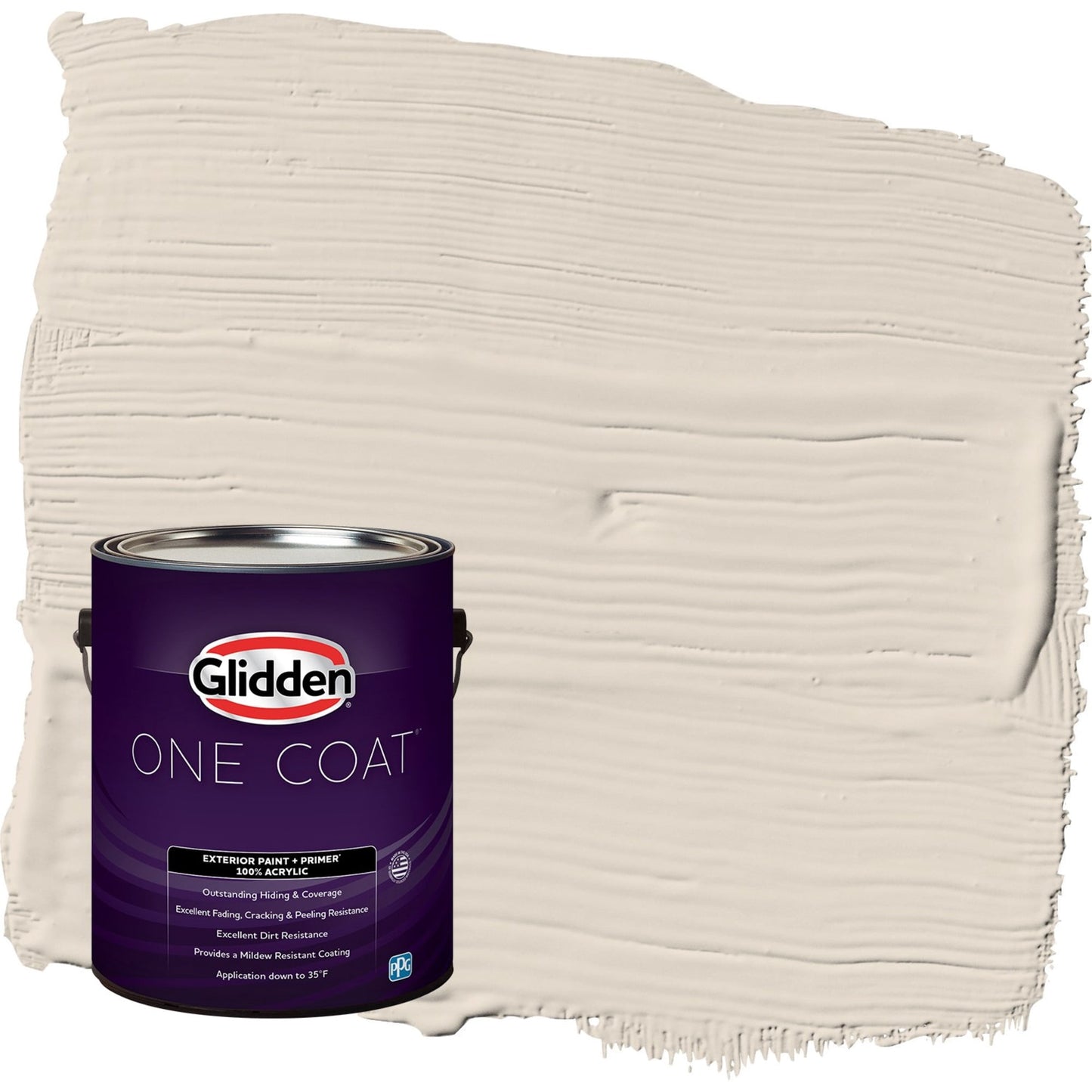 Glidden One Coat Elegancia Casual / Pintura Exterior Mate Beige con Primer, 1 Galón