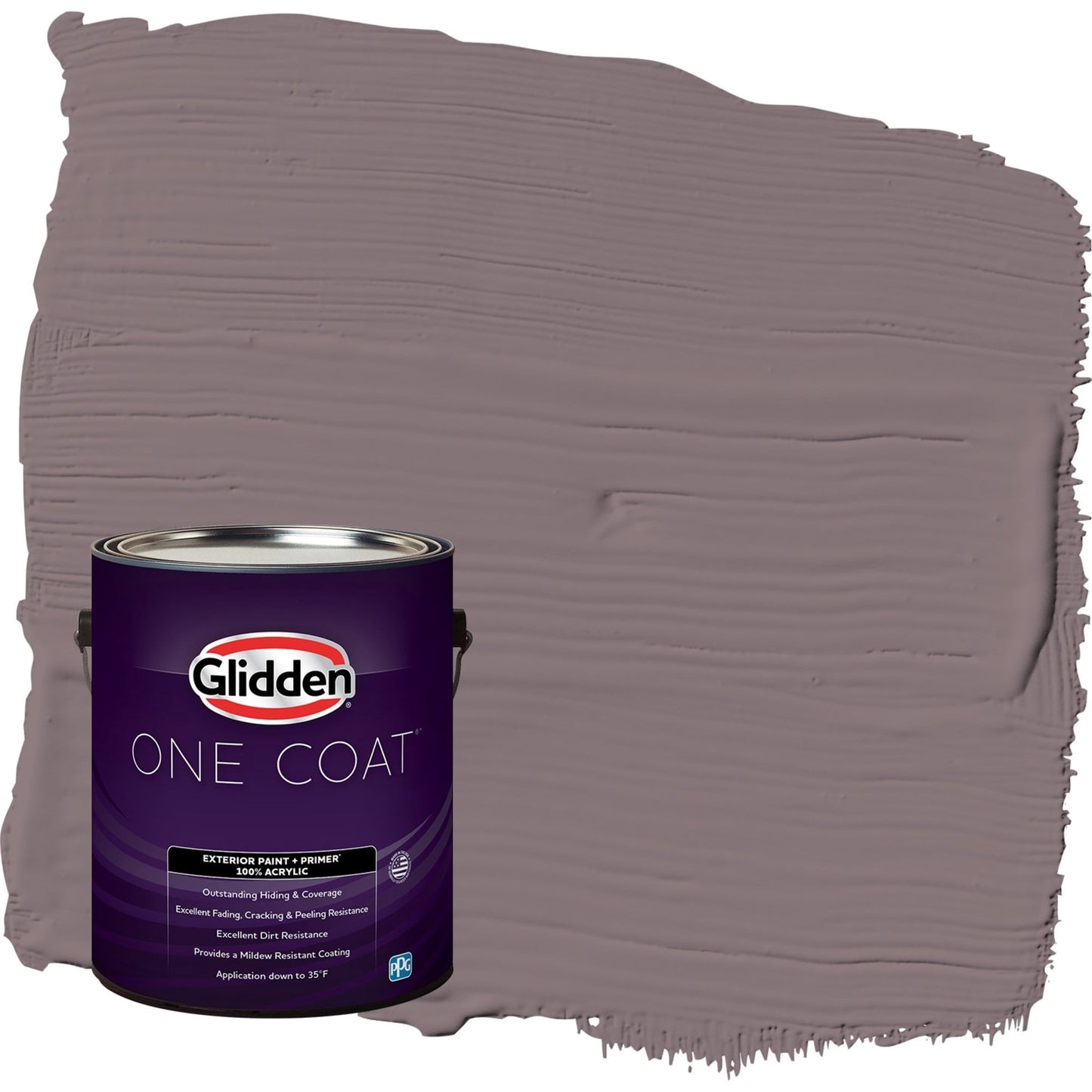 Glidden One Coat Choo Choo / Purple Satin Exterior Paint with Primer, 1 Gallon