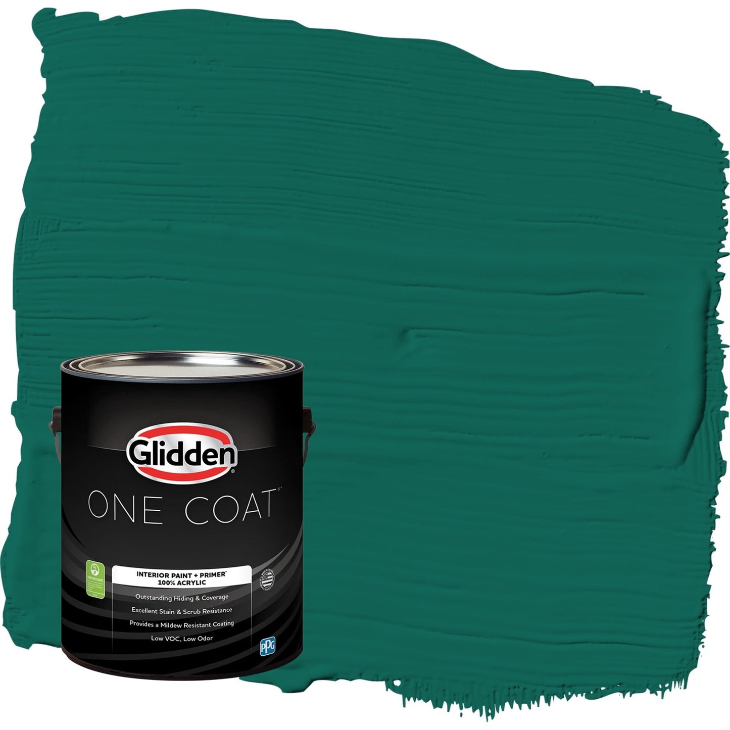 Glidden One Coat Deep Veridian / Green Eggshell Interior Paint with Primer, 1 Gallon