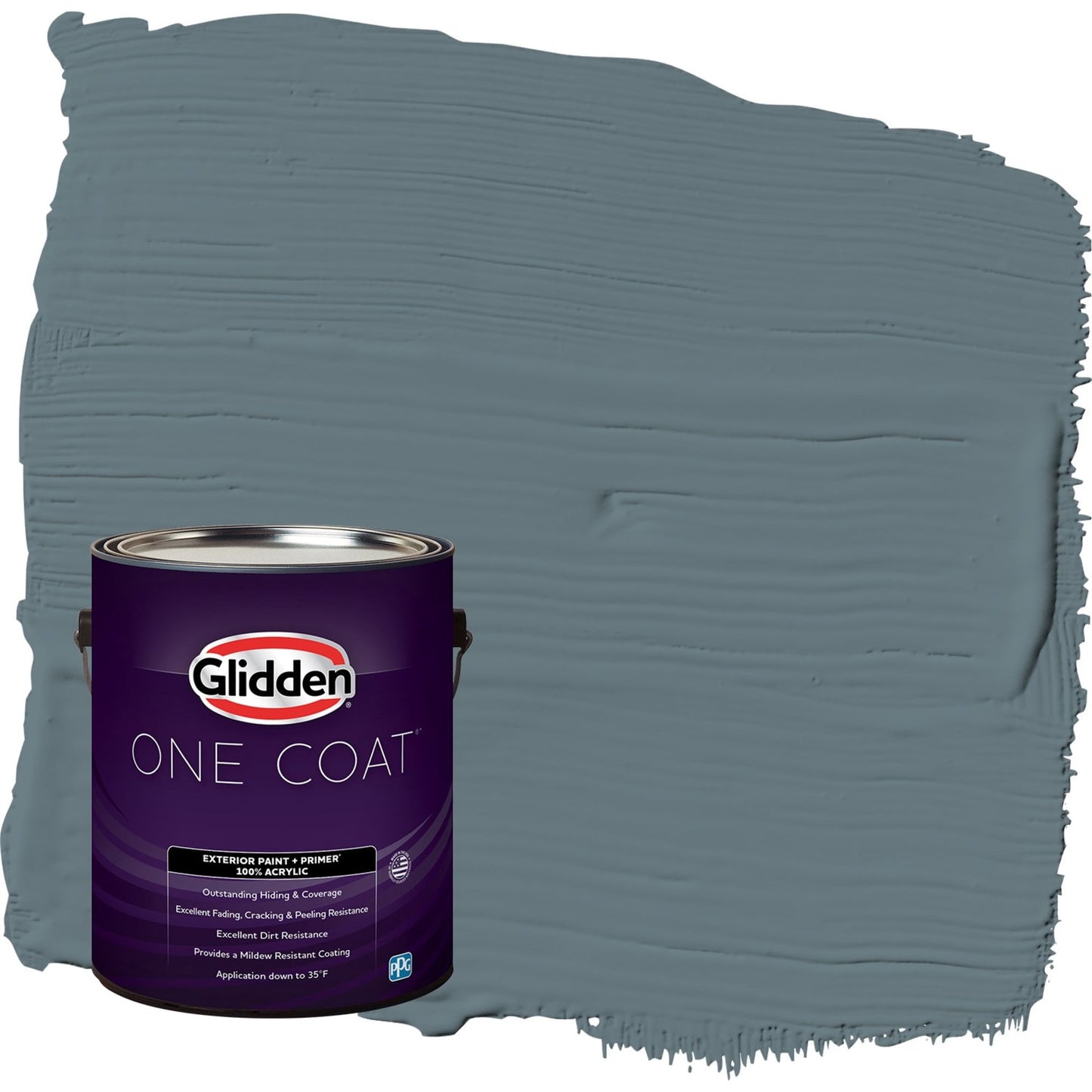 Glidden One Coat Night Rendezvous / Blue Semi-Gloss Exterior Paint with Primer, 1 Gallon