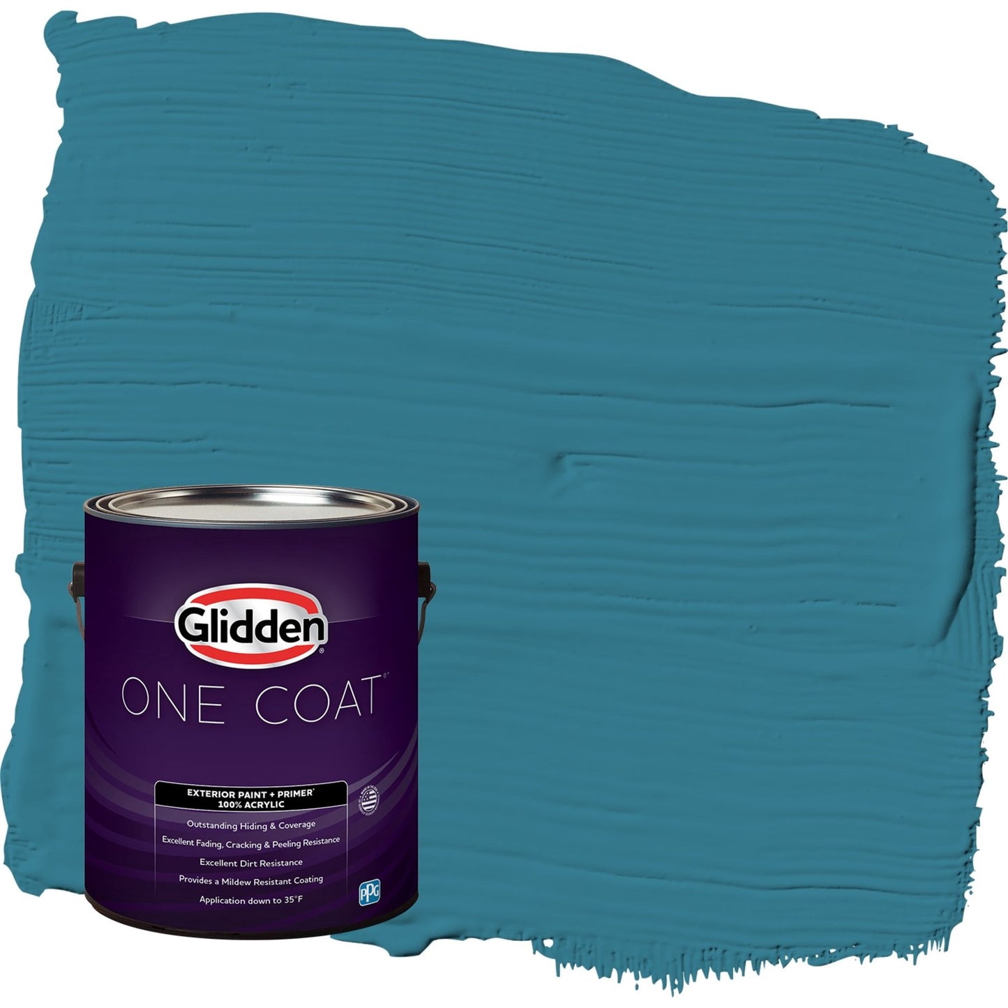 Glidden One Coat Adventure / Blue Semi-Gloss Exterior Paint with Primer, 1 Gallon