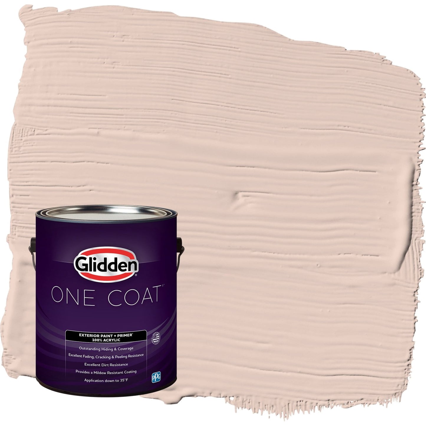 Glidden One Coat Belle of the Ball / Pink Satin Exterior Paint with Primer, 1 Gallon