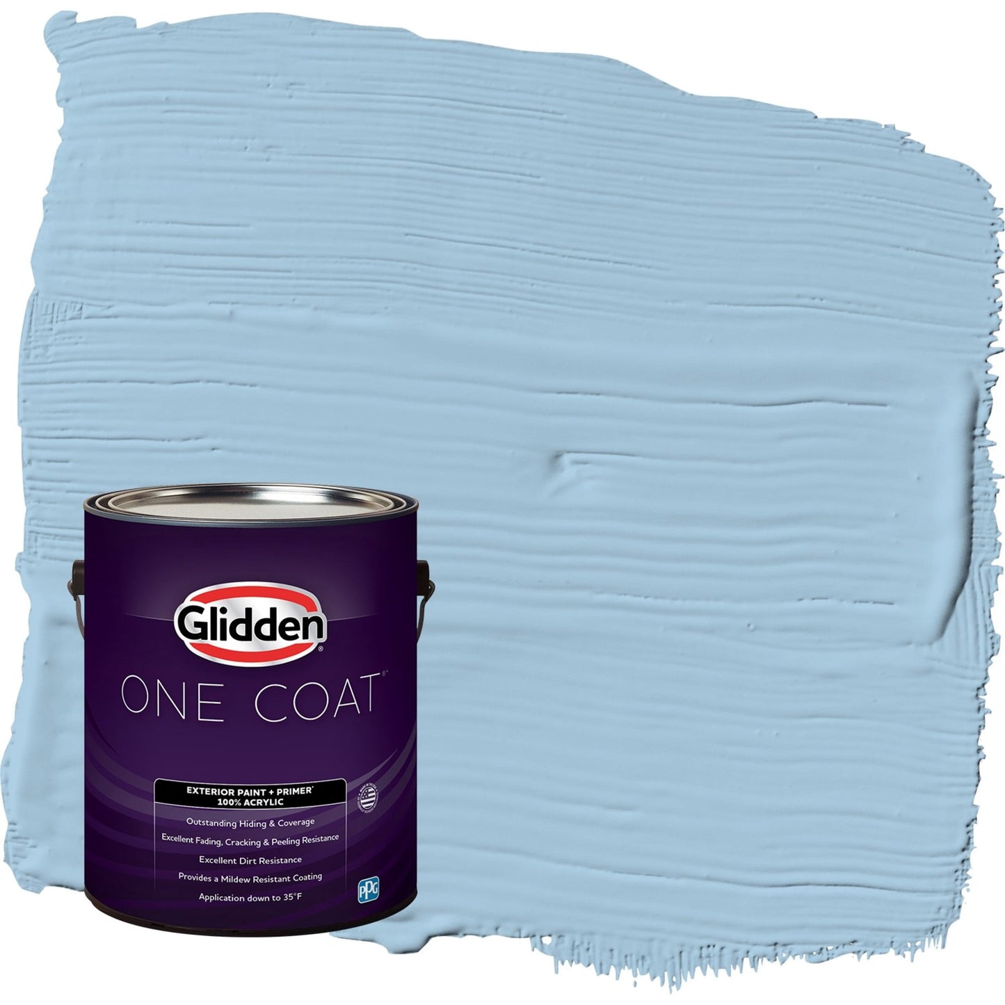 Glidden One Coat Blue Bows / Blue Satin Exterior Paint with Primer, 1 Gallon