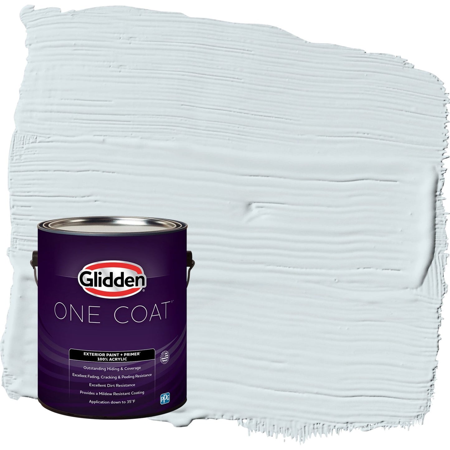 Glidden One Coat Blue Smoke / Blue Semi-Gloss Exterior Paint with Primer, 1 Gallon