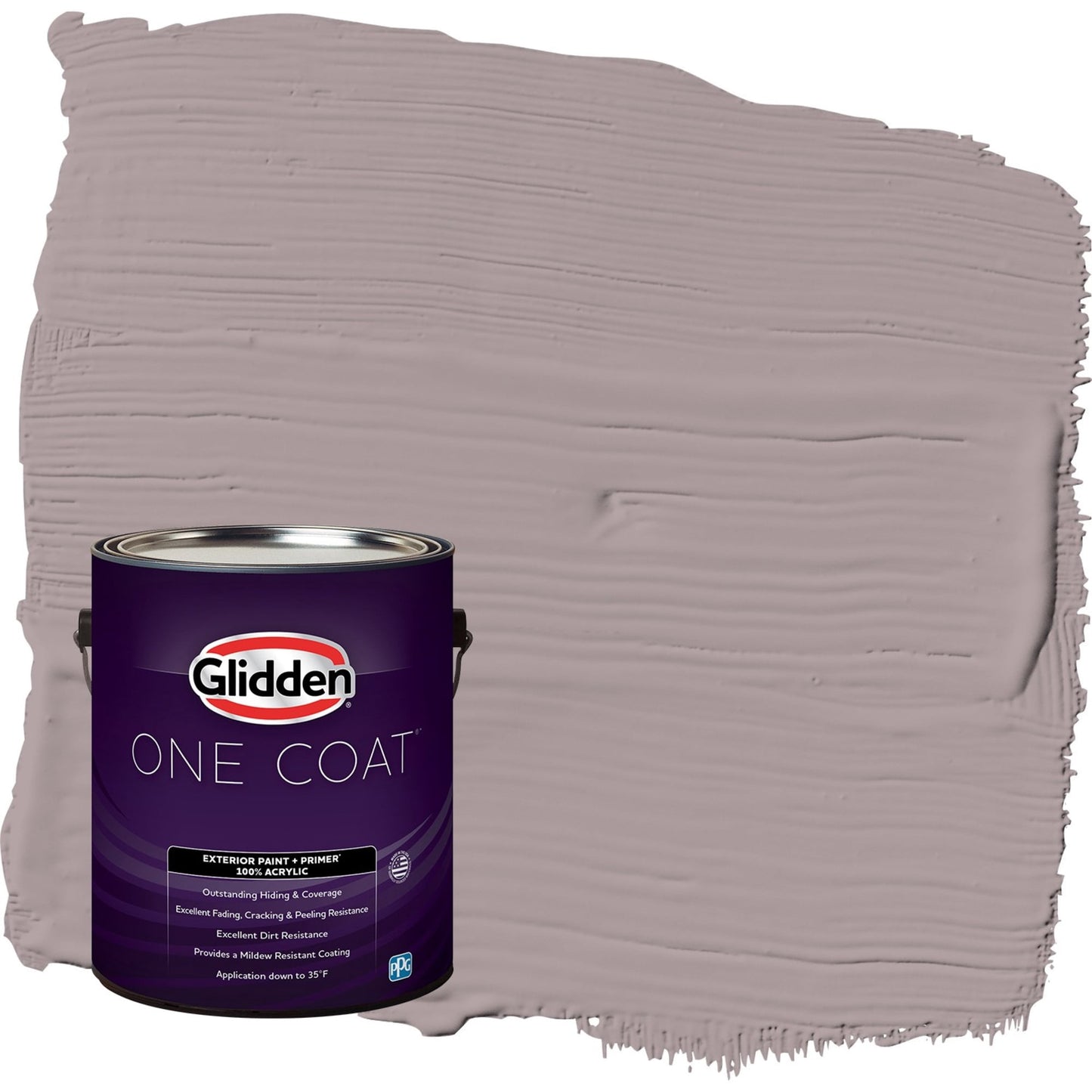 Glidden One Coat Coffee Custard / Purple Flat Exterior Paint with Primer, 1 Gallon
