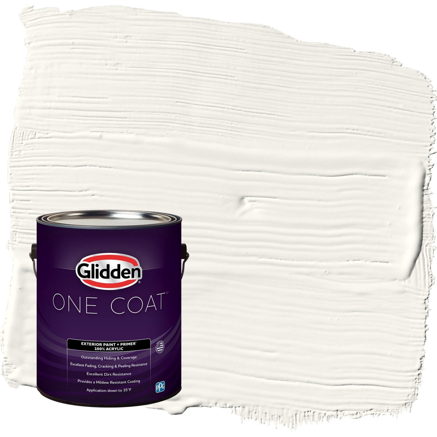 Glidden One Coat Cotton Tail / Gray Flat Exterior Paint with Primer, 1 Gallon