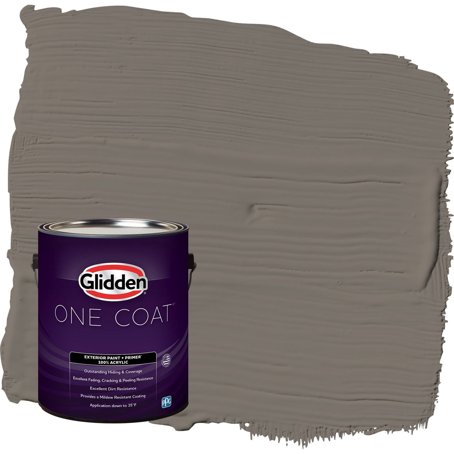 Glidden One Coat Deconstruction / Gray Flat Exterior Paint with Primer, 1 Gallon