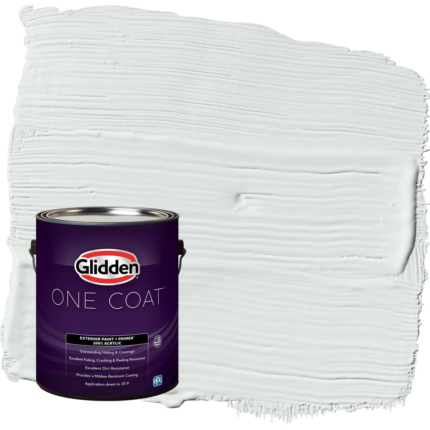 Glidden One Coat Icy Bay / Off-White Flat Exterior Paint with Primer, 1 Gallon