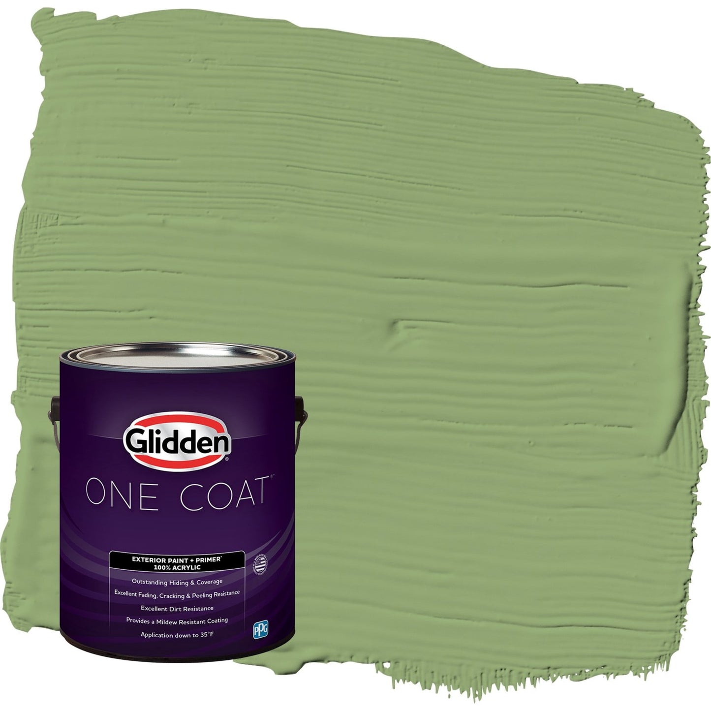 Glidden One Coat Luscious Lime / Green Semi-Gloss Exterior Paint with Primer, 1 Gallon