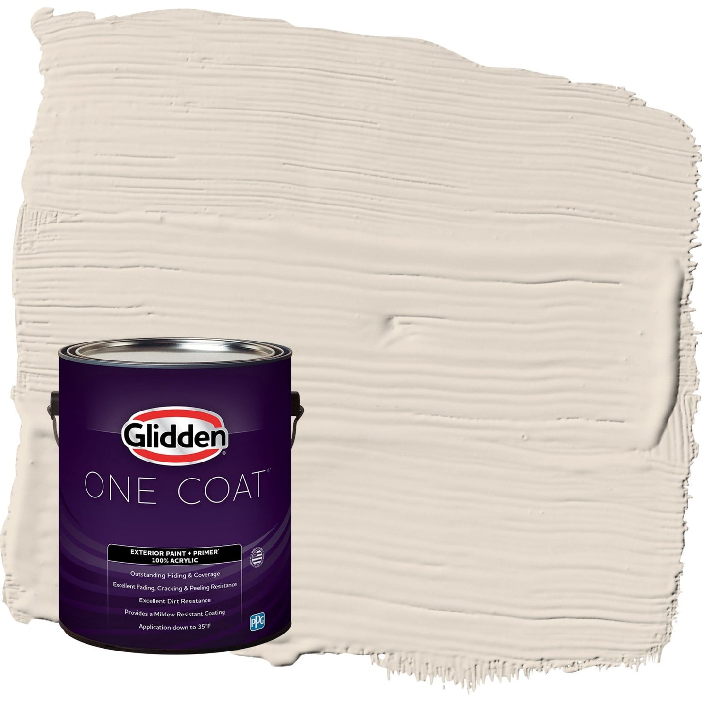 Glidden One Coat Maybe Mushroom / Gray Flat Exterior Paint with Primer, 1 Gallon