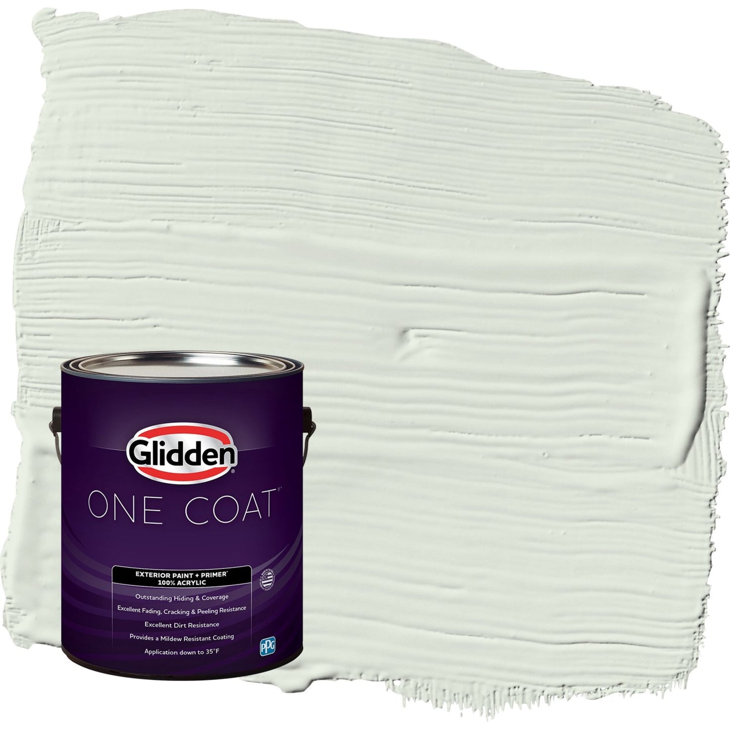 Glidden One Coat Salty Breeze / Green Flat Exterior Paint with Primer, 1 Gallon