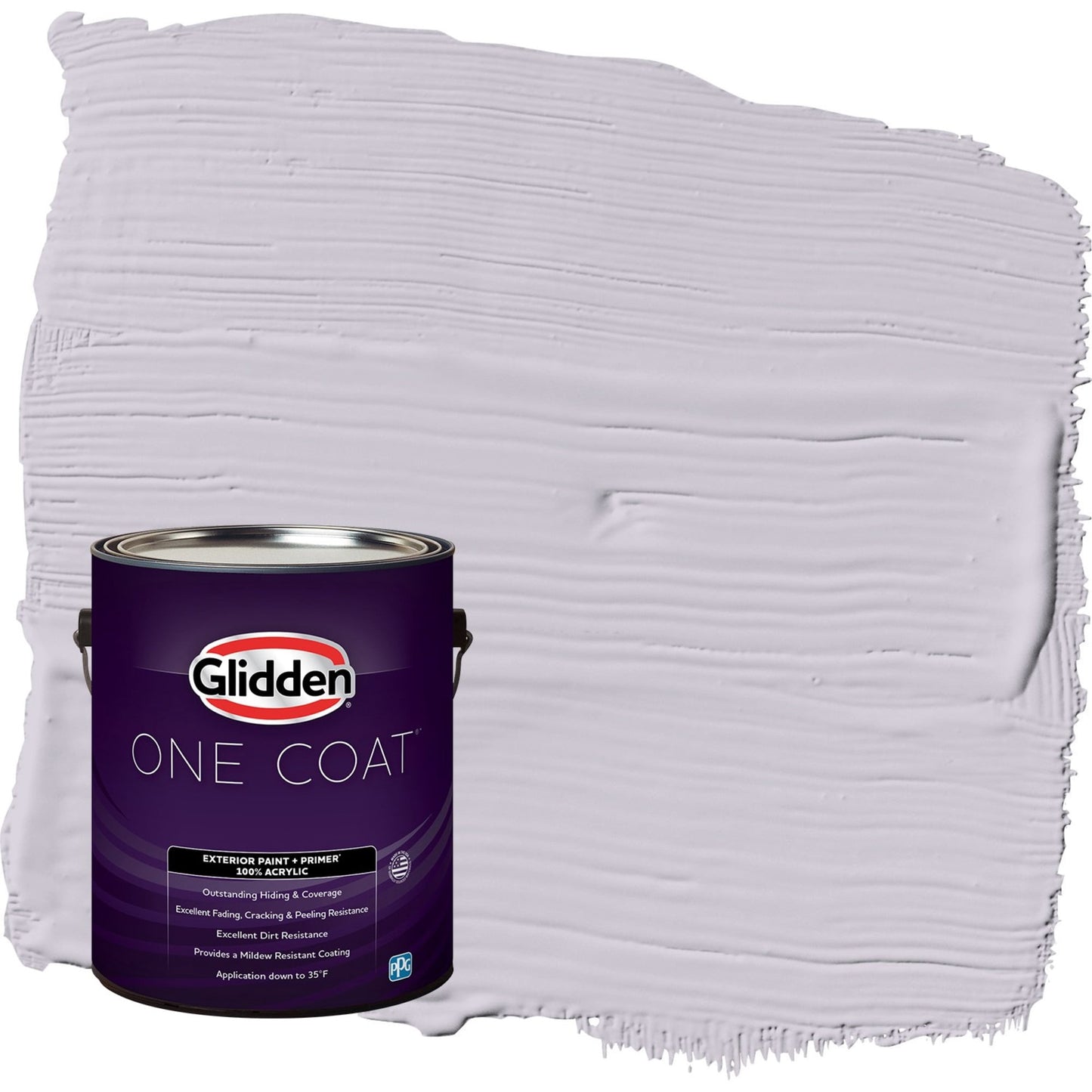 Glidden One Coat Silver Chalice / Purple Flat Exterior Paint with Primer, 1 Gallon