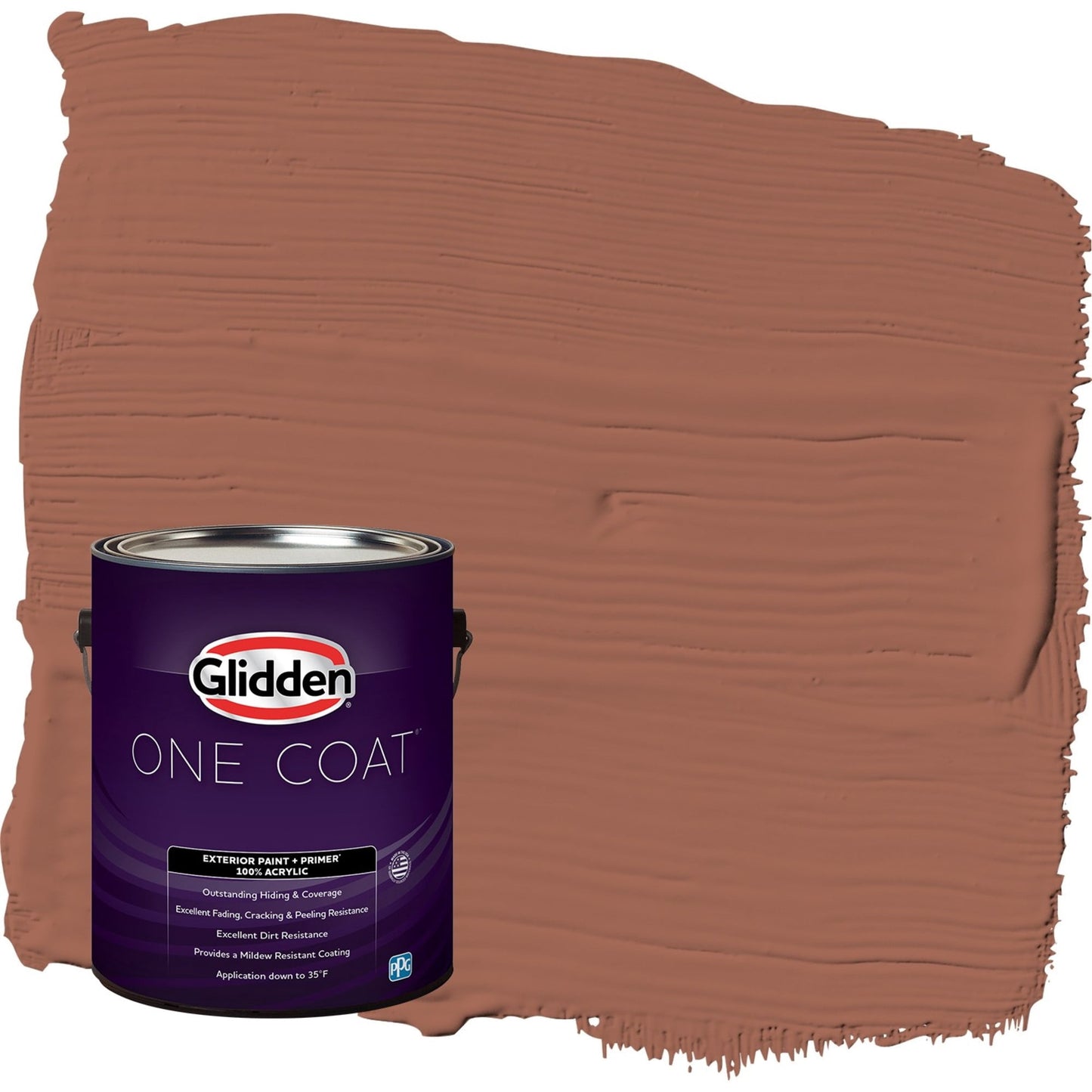 Glidden One Coat Warm Up / Orange Semi-Gloss Exterior Paint with Primer, 1 Gallon