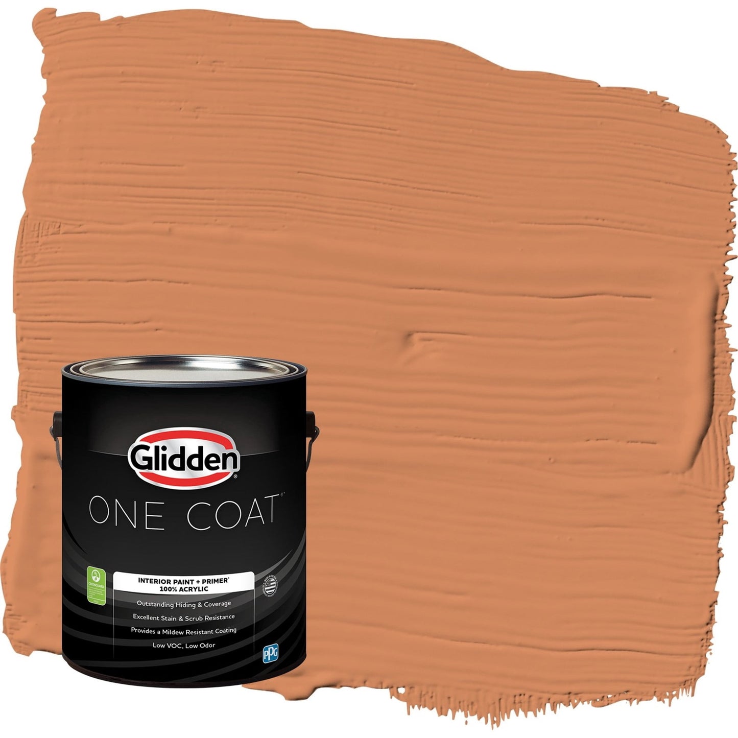 Glidden One Coat Georgian Leather / Orange Eggshell Interior Paint with Primer, 1 Gallon